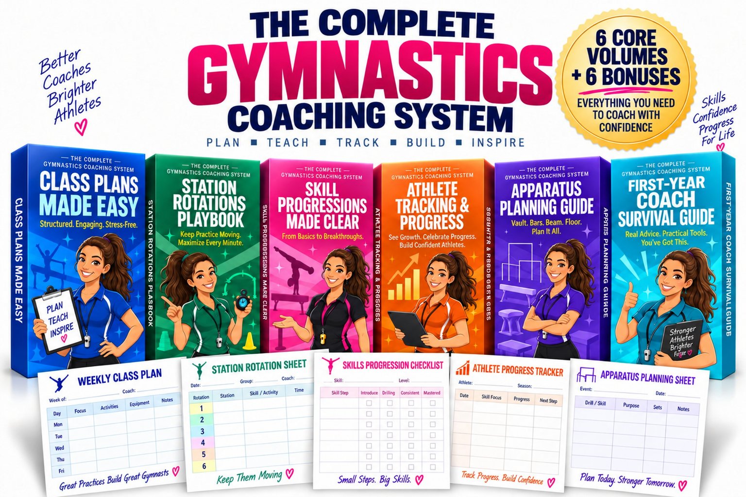 The Complete Gymnastics Coach System — 6 volumes